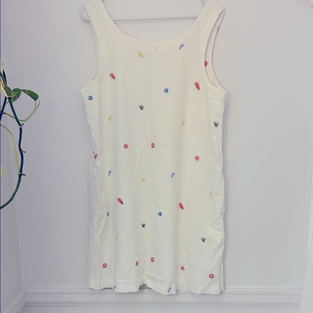 C&C California White Mini Dress with Colorful Embroidery